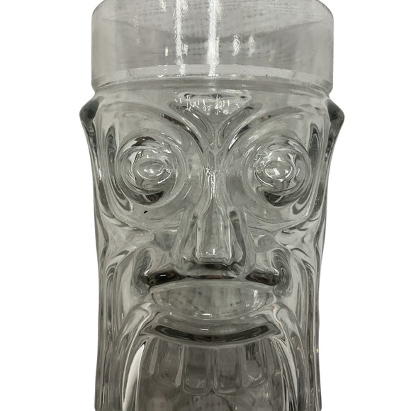 Anchor Hocking Clear Cooler Glass Screaming Tiki Mug‎ Tropical - Picture 1 of 9